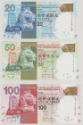 Hong Kong 20 Dollars, 1.1.2014, PL 445219, P212d, BNB B691d, UNC;
50 Dollars, 1.1.2014, EK 704770, P213d, BNB B692d, UNC;
100 Dollars, 1.1.2014, JB ...