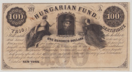 Hungary 100 dollars, 1.7.1852 No.A, handsigned by Lájos Kossuth, P S140, VF pressed

Estimate: 1500-2500