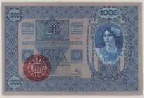 Hungary 1000 Korona, old date 2.1.1902, stamped: " MAGYARORSZÁG", Serie 1618 Szám 34561, P31, AU

Estimate: 150-250