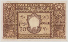 Italian Somaliland 20 Somali, 1950, A032 006513, P14, BNB B304c, VF

Estimate: 450-700