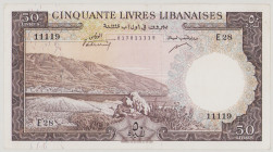 Lebanon 50 Livres, 1952, E 28 11119, P59a, BNB B228a, VF/EF

Estimate: 650-1200