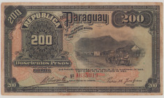 Paraguay 200 Pesos, 30.12.1920 & 25.10.1923, A635019, P153a, VF

Estimate: 80-120