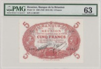 Reunion 5 Francs, 1901, J.130 337, sign.Poulet-Ninon, P14, BNB B207g, UNG, PMG 63

Estimate: 100-200