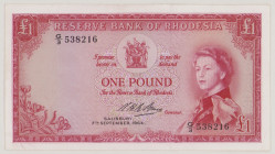 Rhodesia 1 Pound, 7.9.1964, G/3 538216, P25a, BNB B102c, VF

Estimate: 120-200