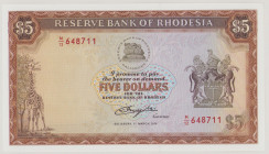 Rhodesia 5 Dollars, 11.3.1976, M/12 648711, P36a, BNB B109b, VF

Estimate: 50-100