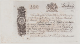 Scotland/Canada-Nova Scotia 20 Pounds, 184x, promissory note preparerd by Sir William Alexander of Menstrie, unissued remainder, P unlisted, Callaway ...