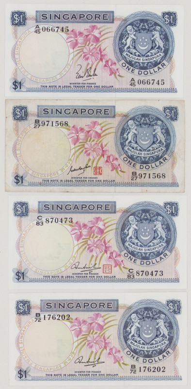 Singapore 1 Dollar, ND, A/45 066745, P1a, BNB B101a, EF;
1 Dollar, ND, B/27 971...
