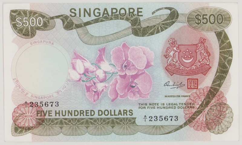 Singapore 500 Dollars, no date, A/1 235673, P7, BNB B107a, UNC

Estimate: 2500...