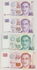 Singapore 2 Dollars, ND, 0FC 131901, P38, BNB B132a, UNC;
5 Dollars, ND,0BE 590910, P39, BNB B133a, UNC;
10 Dollars, ND, 0JE 642005, P40, BNB B134a,...