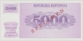 Slovenia 5000 Tolarjev, ND, SPECIMEN No.*0765, AA 00000000, P10s2, BNB B210as, UNC

Estimate: 120-180