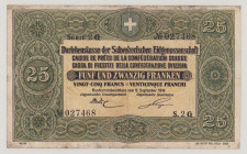 Switzerland 25 Franken, 9.9.1914, S.2 G No.027468, P23, BNB B210b, F/VF

Estimate: 2000-3000