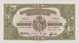 Tonga 10 Shillings, 29.7.1964, C/1 46514, P10d, BNB B110r, UNC

Estimate: 200-250