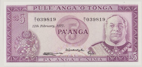 Tonga 5 Pa'anga, 11.2.1977, B/1 039819, P21b, BNB B121c, UNC

Estimate: 40-80