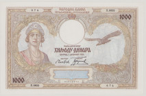 Yugoslavia 1000 Dinara, 1.12.1931, X.0822 674, P29, BNB B104a, AU/UNC

Estimate: 30-50