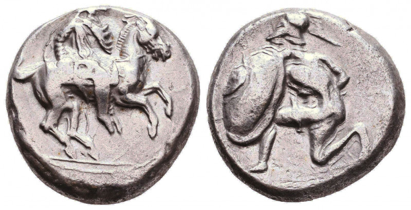CILICIA, Tarsos. Synnesis III. Circa 425-400 BC. AR Stater . Satrap on horse gal...