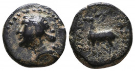 Kings of Cappadocia. Ae. circa 163-130 BC.
Reference:
Condition: Very Fine

Weight: 4 gr
Diameter: 17,1 mm