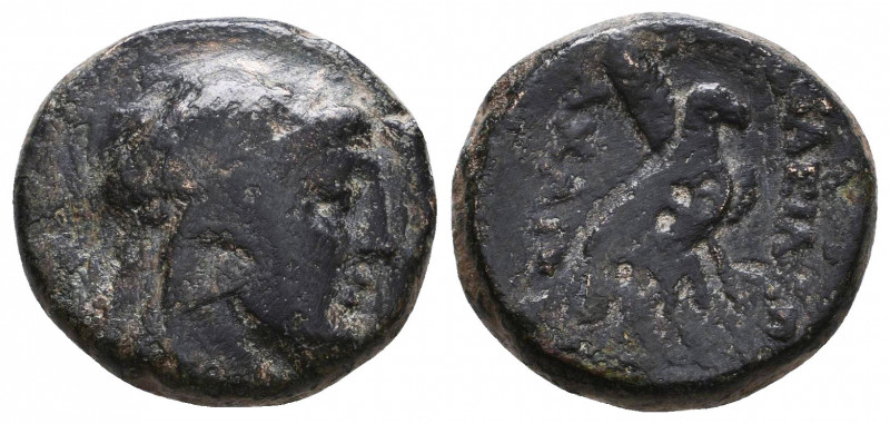 SELEUKID KINGDOM. Achaios, usurper (220-214 BC). Ae. Sardes.
Obv: Laureate head...