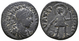 Lydia, Thyateira. Severus Alexander. As Caesar, A.D. 222. Æ . Very Rare. M AVP AΛEΞANΔPOC K, bare-headed and draped bust right / ΘYATEIPHNΩN, Artemis-...