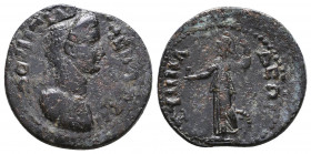 PHRYGIA. Synnada. Domitia (Augusta, 81-96). Ae.
Obv: ΔΟΜΙΤΙΑ CEBACTH.
Draped bust right.
Rev: CYNNAΔЄΩN.
Athena standing left with spear and raise...