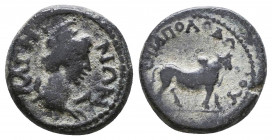 Pseudo-autonomous issue. Ae, 1st century AD.
Reference:
Condition: Very Fine

Weight: 2,3 gr
Diameter: 15,4 mm