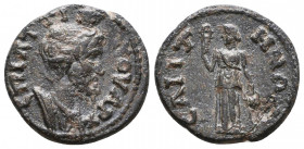 Pseudo-autonomous issue. Ae, 1st century AD.
Reference:
Condition: Very Fine

Weight: 3,2 gr
Diameter: 18,7 mm