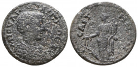 LYDIA. Saitta. Philip II (Caesar, 244-247). Ae.
Obv: M IOVΛI ΦIΛIΠΠOC K.
Draped and cuirassed bust right.
Rev: CAITTHNΩN.
Tyche standing facing, h...