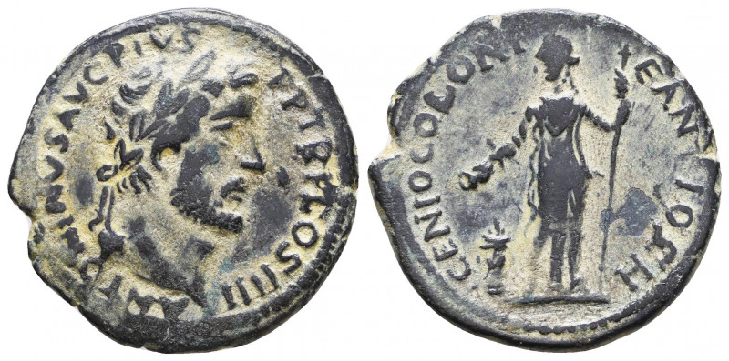 PISIDIA, Antiochia. Antoninus Pius. AD 138-161. Æ. Laureate head right / Genius ...