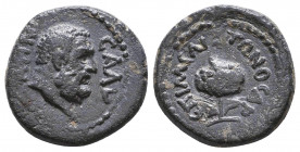 Pseudo-autonomous issue. Æ, 1st century AD.
Reference:
Condition: Very Fine

Weight: 3,2 gr
Diameter: 17,1 mm