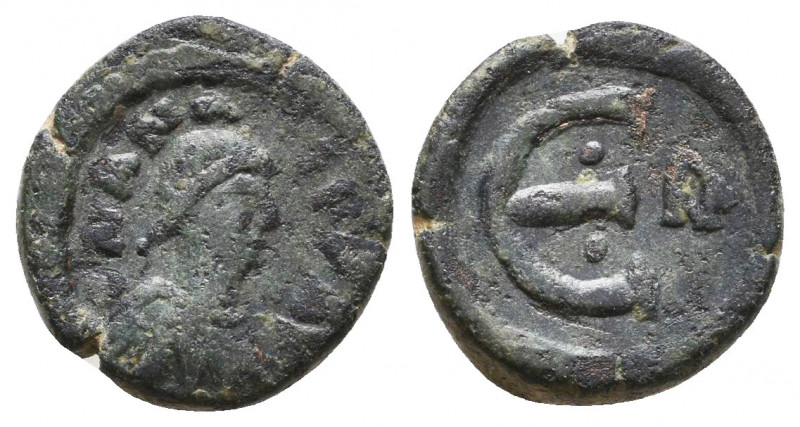 Justinian I. AD 527-565. Ae 
Reference:
Condition: Very Fine

Weight: 1,8 gr...