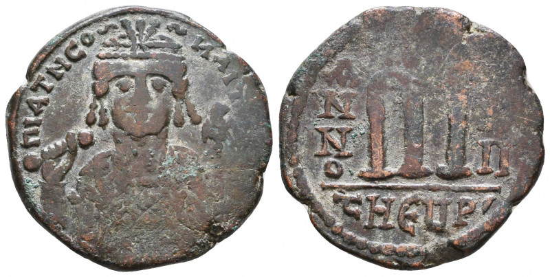 Maurice Tiberius. 582-602. AE 
Reference:
Condition: Very Fine

Weight: 11,8...