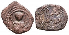 Islamic - Atabegs & Contemporaries
SALDUQIDS: Diya' al-Din Ghazi, 1116-1132, AE fals , NM, ND, A-A1890, obverse is derived from a Byzantine prototype...