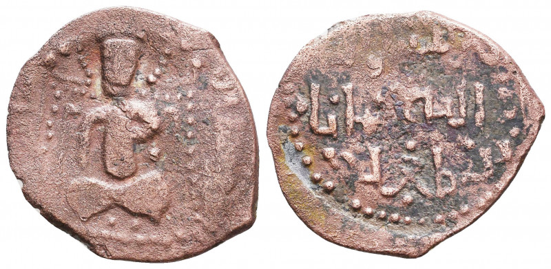 SELJUQ OF RUM: Jahanshah, 1220s, AE fals , NM, ND, A-1200, enthroned ruler, with...