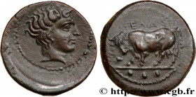 SICILY - GELA
Type : Trias 
Date : c. 420-405 AC. 
Mint name / Town : Géla, Sicile 
Metal : copper 
Diameter : 19  mm
Orientation dies : 8  h.
Weight ...