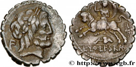 VOLUMNIA
Type : Denier serratus 
Date : 81 AC. 
Mint name / Town : Rome 
Metal : silver 
Millesimal fineness : 950  ‰
Diameter : 19  mm
Orientation di...