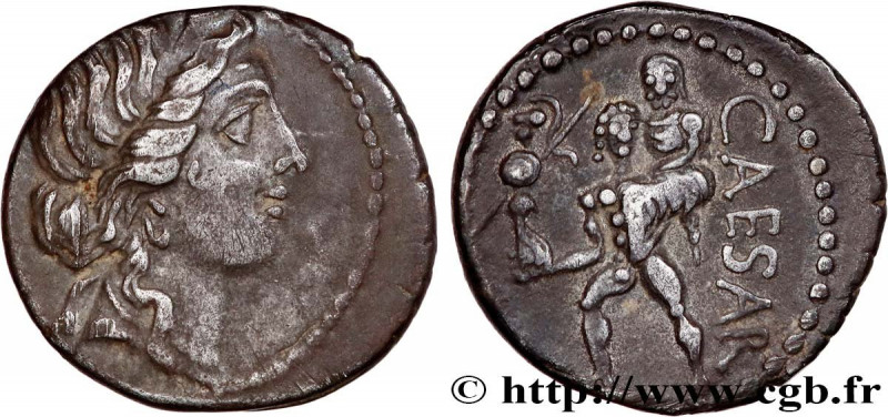 JULIUS CAESAR
Type : Denier 
Date : 47-46 AC. 
Mint name / Town : Afrique 
Metal...