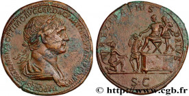 TRAJANUS
Type : Sesterce 
Date : 116 
Mint name / Town : Rome 
Metal : copper 
Diameter : 34,5  mm
Orientation dies : 6  h.
Weight : 26,26  g.
Rarity ...