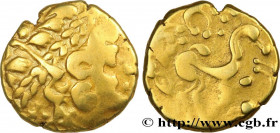 AMBIANI (Area of Amiens)
Type : Statère d'or biface au flan court 
Date : c. 80-50 AC. 
Mint name / Town : Amiens (80) 
Metal : gold 
Diameter : 17,5 ...