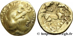VENETI (Area of Vannes)
Type : Quart de statère d’or à la tête composite, au personnage ailé 
Date : IIe siècle avant J.-C. 
Mint name / Town : Vannes...