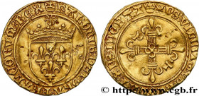 CHARLES VIII
Type : Écu d'or au soleil, type spécial à la croix cantonnée de lettres 
Date : 1494 
Date : n.d. 
Mint name / Town : Poitiers 
Metal : g...