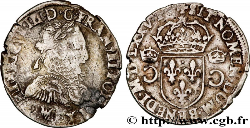 HENRY III
Type : Teston, 3e type, col fraisé, hybride 
Date : 1575 
Mint name / ...