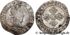 THE LEAGUE. COINAGE IN THE NAME OF HENRY III
Type : Franc au col plat 
Date : 1586 (1591-1592) 
Mint name / Town : Poitiers 
Metal : silver 
Millesima...