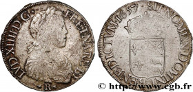 LOUIS XIV "THE SUN KING"
Type : Écu à la mèche longue de Béarn 
Date : 1653 
Mint name / Town : Pau 
Metal : silver 
Millesimal fineness : 917  ‰
Diam...