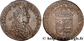LOUIS XIV "THE SUN KING"
Type : Écu au buste juvénile du Béarn, 2e type 
Date : 1667 
Mint name / Town : Pau 
Quantity minted : 70568,5 
Metal : silve...