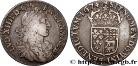 LOUIS XIV "THE SUN KING"
Type : Demi-écu au buste juvénile de Béarn 
Date : 1674 
Mint name / Town : Pau 
Metal : silver 
Millesimal fineness : 917  ‰...