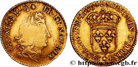 LOUIS XIV "THE SUN KING"
Type : Demi-louis d'or à l'écu 
Date : 1693 
Mint name / Town : Tours 
Metal : gold 
Millesimal fineness : 917  ‰
Diameter : ...