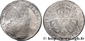LOUIS XIV "THE SUN KING"
Type : Écu aux trois couronnes 
Date : 1709 
Mint name / Town : Bordeaux 
Quantity minted : 985771 
Metal : silver 
Millesima...