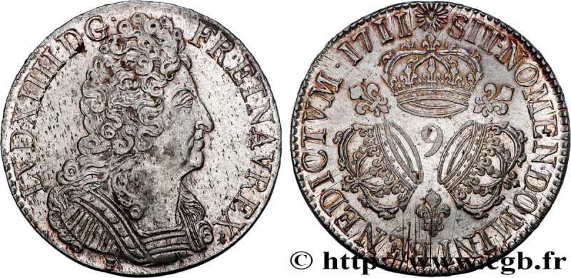 LOUIS XIV "THE SUN KING"
Type : Écu aux trois couronnes 
Date : 1711 
Mint name ...