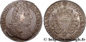 LOUIS XIV "THE SUN KING"
Type : Écu aux trois couronnes de Béarn 
Date : 1709 
Mint name / Town : Pau 
Quantity minted : 260253 
Metal : silver 
Mille...