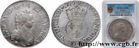LOUIS XV THE BELOVED
Type : Écu dit "vertugadin" 
Date : 1716 
Mint name / Town : Lyon 
Metal : silver 
Millesimal fineness : 917  ‰
Diameter : 44  mm...
