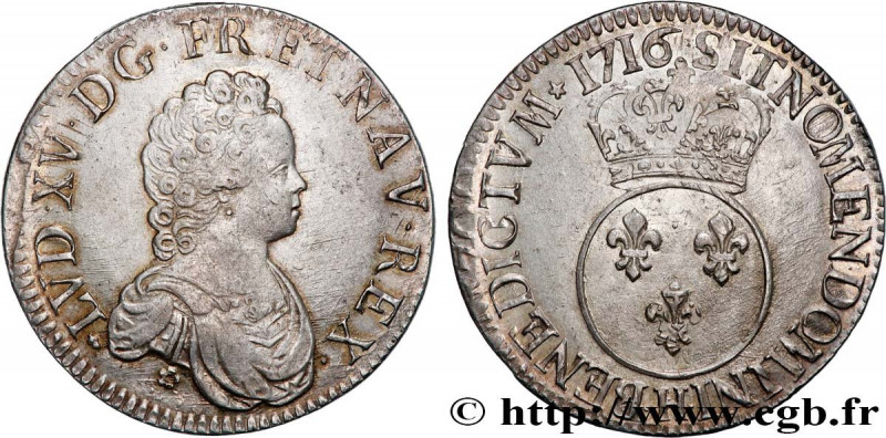 LOUIS XV THE BELOVED
Type : Écu dit "vertugadin" 
Date : 1716 
Mint name / Town ...